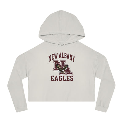 Women's New Albany Vintage Vibes Football Logo Graphic Crop Hoodie