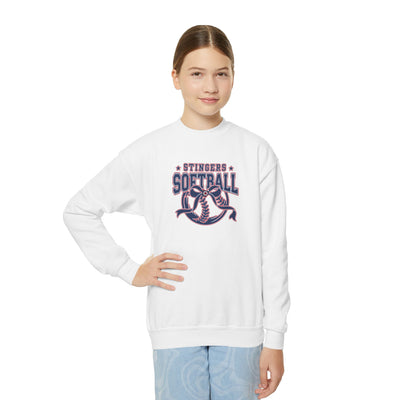Youth Stingers Softball Spirit Bow Graphic Gildan Heavy Blend Sweatshirt