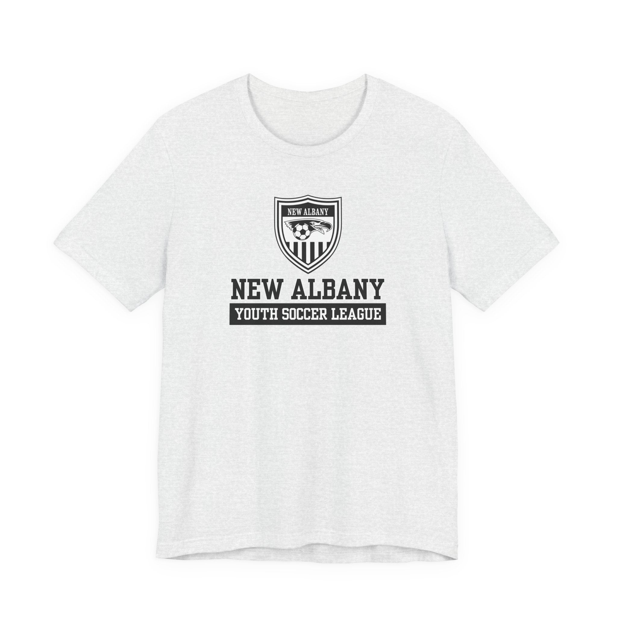 Adult Unisex New Albany Youth Soccer League Game Day Graphic Short Sleeve Bella + Canvas Soft Tee