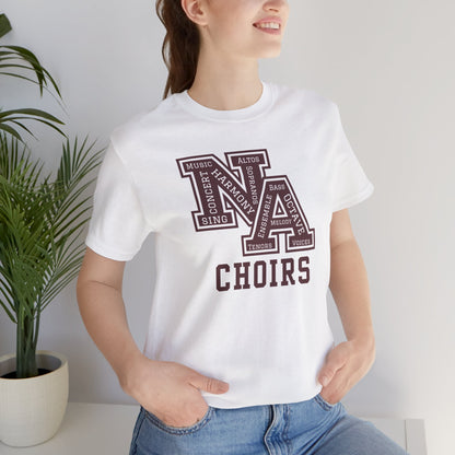Adult Unisex Choirs Words NA Logo Graphic Short Sleeve Soft Tee