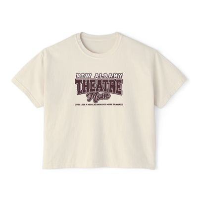 Women's New Albany Theatre Dramatic Mom Graphic Boxy Crop Short Sleeve Tee