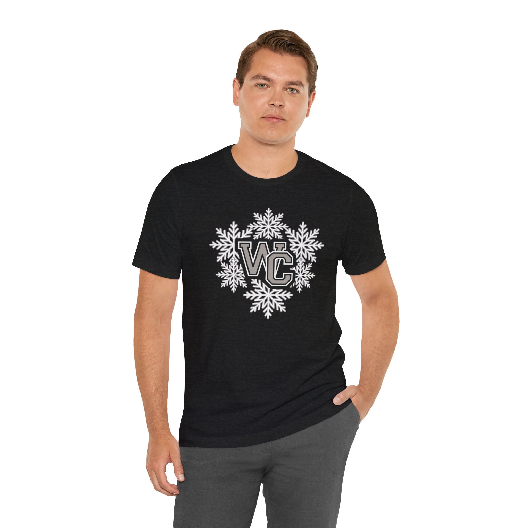 Adult Unisex Westerville Central Spirited Snowflake Graphic Short Sleeve Soft Tee