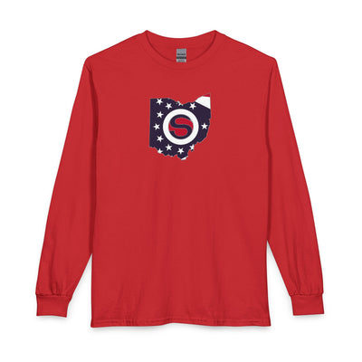 Adult Unisex Stingers Softball State Logo Graphic Long Sleeve Gildan Tee