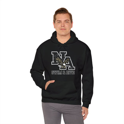 Adult Unisex Swim and Dive Black Vintage Distressed Logo Graphic Hoodie