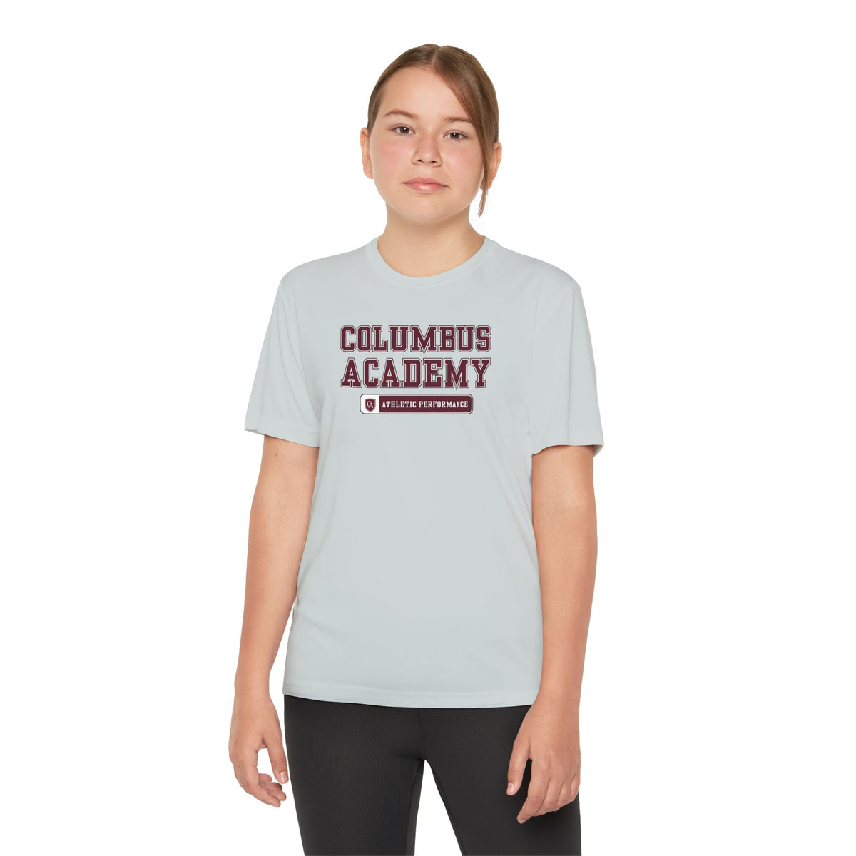 Youth Columbus Academy Football Graphic Sport-Tek Competitor Performance Tee