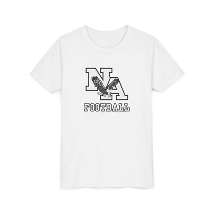 Youth Classic Logo White Football Graphic Short Sleeve Soft Tee