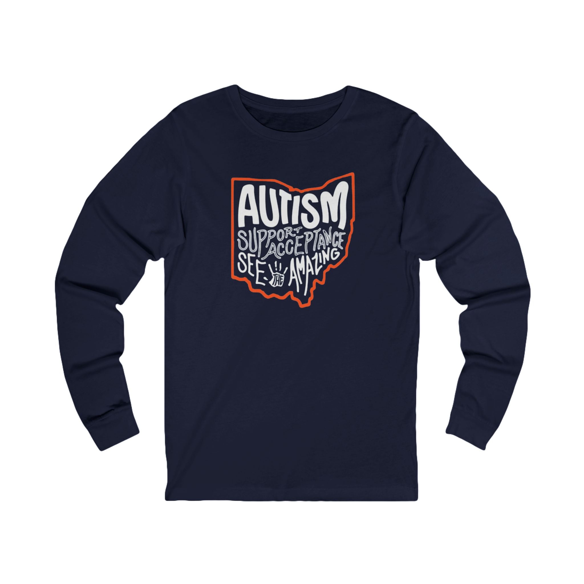 Adult Unisex Autism See The Amazing Graphic Long Sleeve Soft Tee