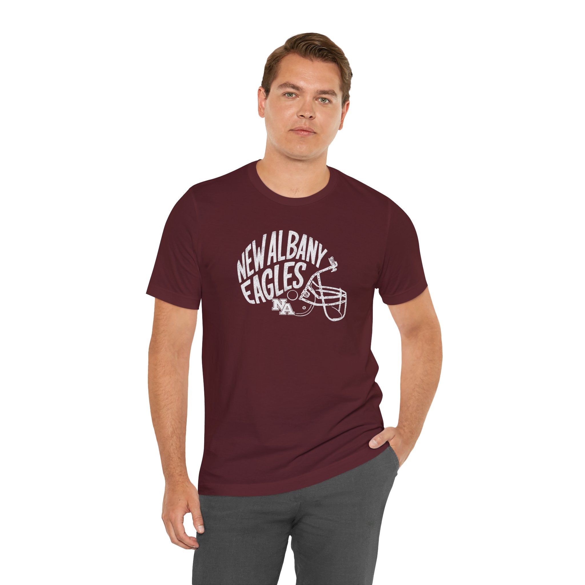 Adult Unisex New Albany Vintage Vibes Football Helmet Graphic Short Sleeve Soft Tee