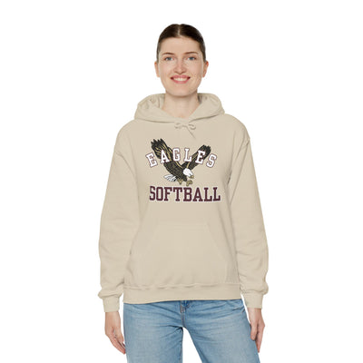 Adult Unisex Flying Softball Eagle Graphic Hoodie