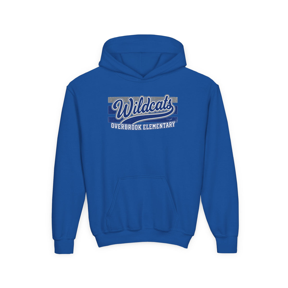 Youth Overbrook Elementary Wildcats Vintage Distressed Spirit Graphic Hoodie