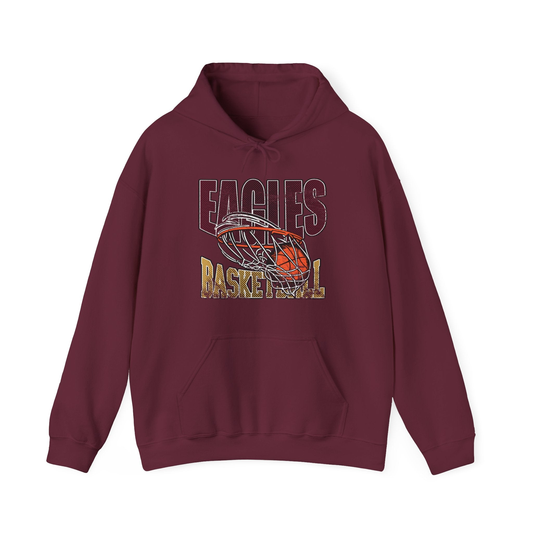 Adult Unisex Eagles Swish Distressed Basketball Graphic Hoodie