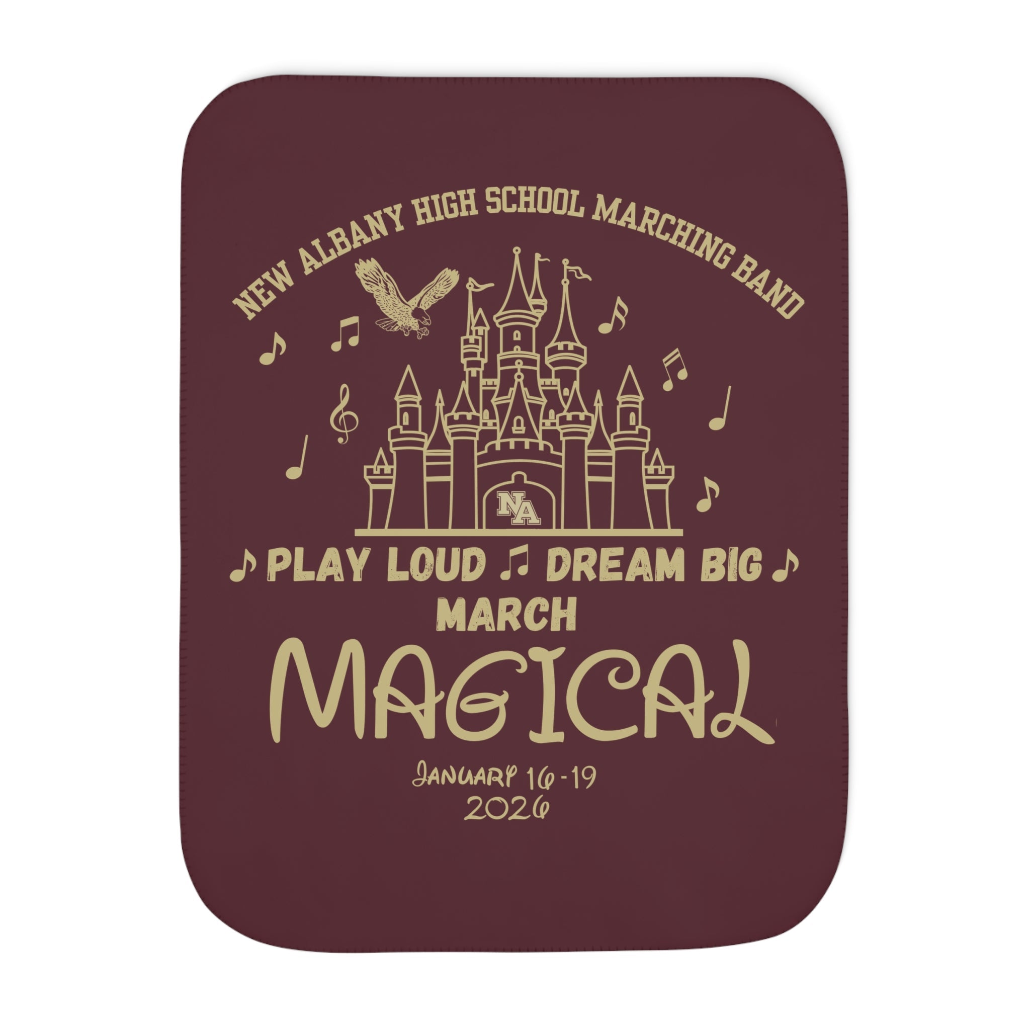 NAHS Marching Band March Magical Graphic So-Soft Sherpa Blanket