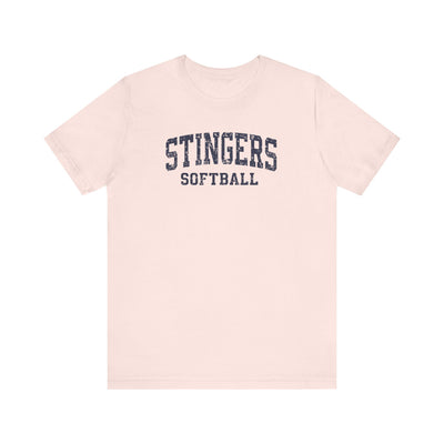 Adult Unisex Stingers Softball Vintage Distressed Graphic Short Sleeve Bella + Canvas Soft Tee