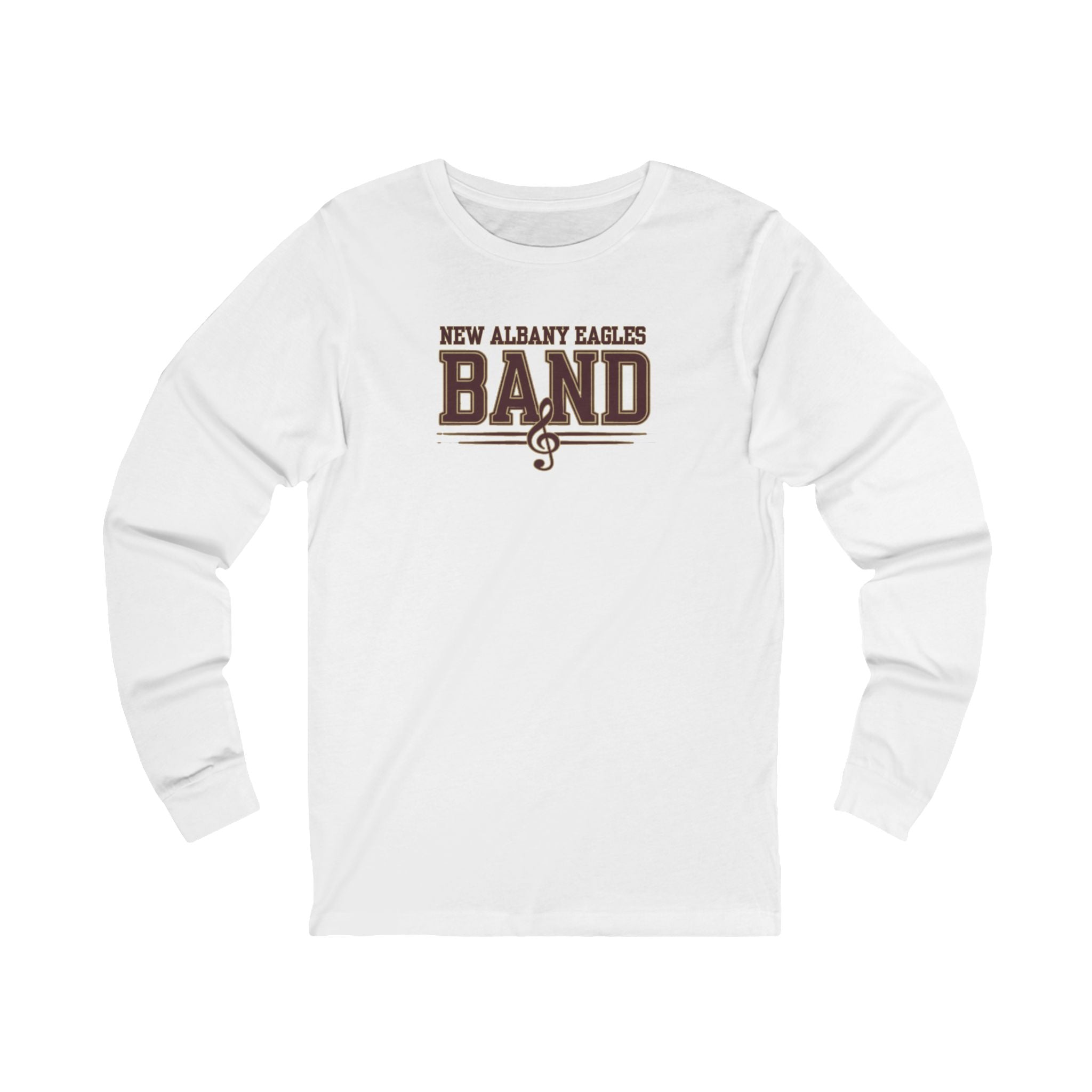 Adult UnisexNew Albany Eagles Band Musical Note Graphic Long Sleeve Soft Tee