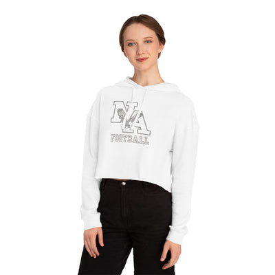 Women's New Albany Tonal Football Logo Graphic Crop Hoodie