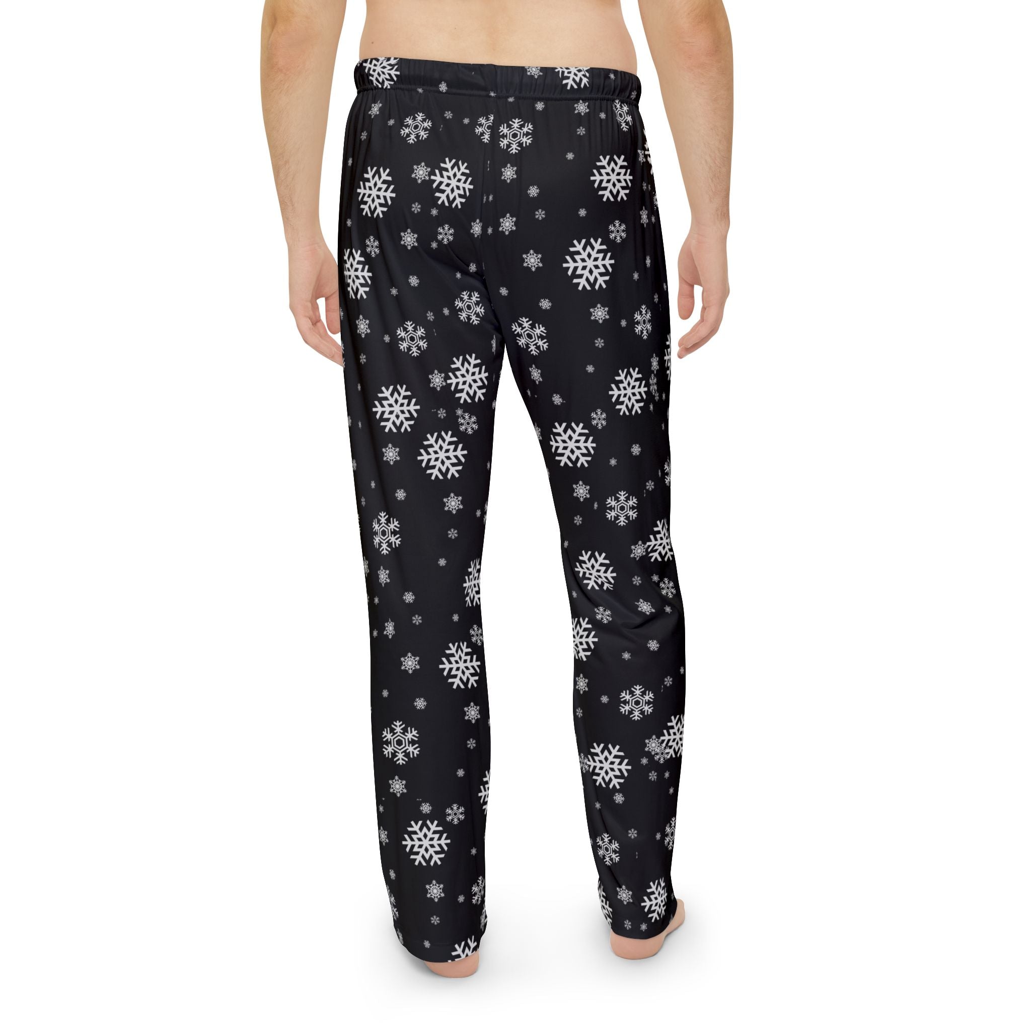 Men's Columbus Academy Vikings Spirited Snowflake Black Printed Pajama Pants
