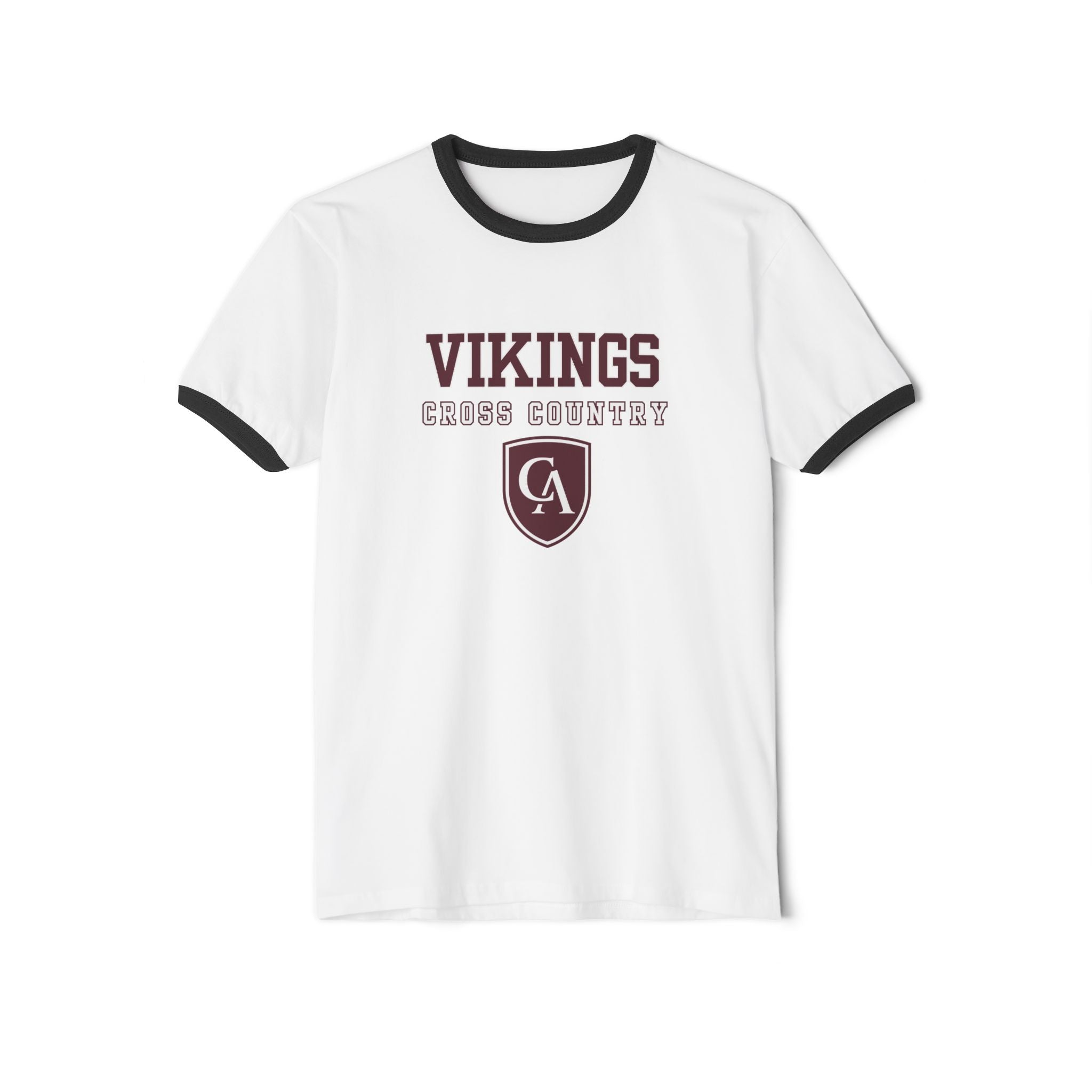 Adult Unisex Columbus Academy Vikings Cross Country Graphic Short Sleeve Ringer Tee