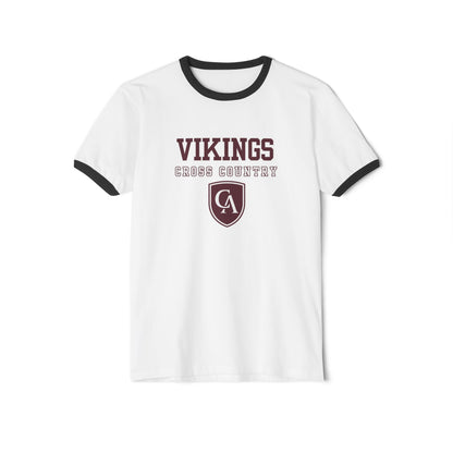 Adult Unisex Columbus Academy Vikings Cross Country Graphic Short Sleeve Ringer Tee