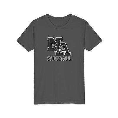 Youth Classic Logo Black Football Graphic Short Sleeve Soft Tee
