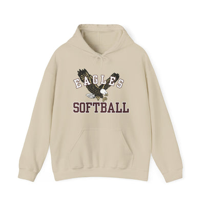 Adult Unisex Flying Softball Eagle Graphic Hoodie