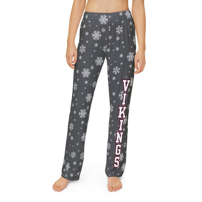 Youth Columbus Academy Vikings Spirited Snowflake Grey Printed Pajama Pants