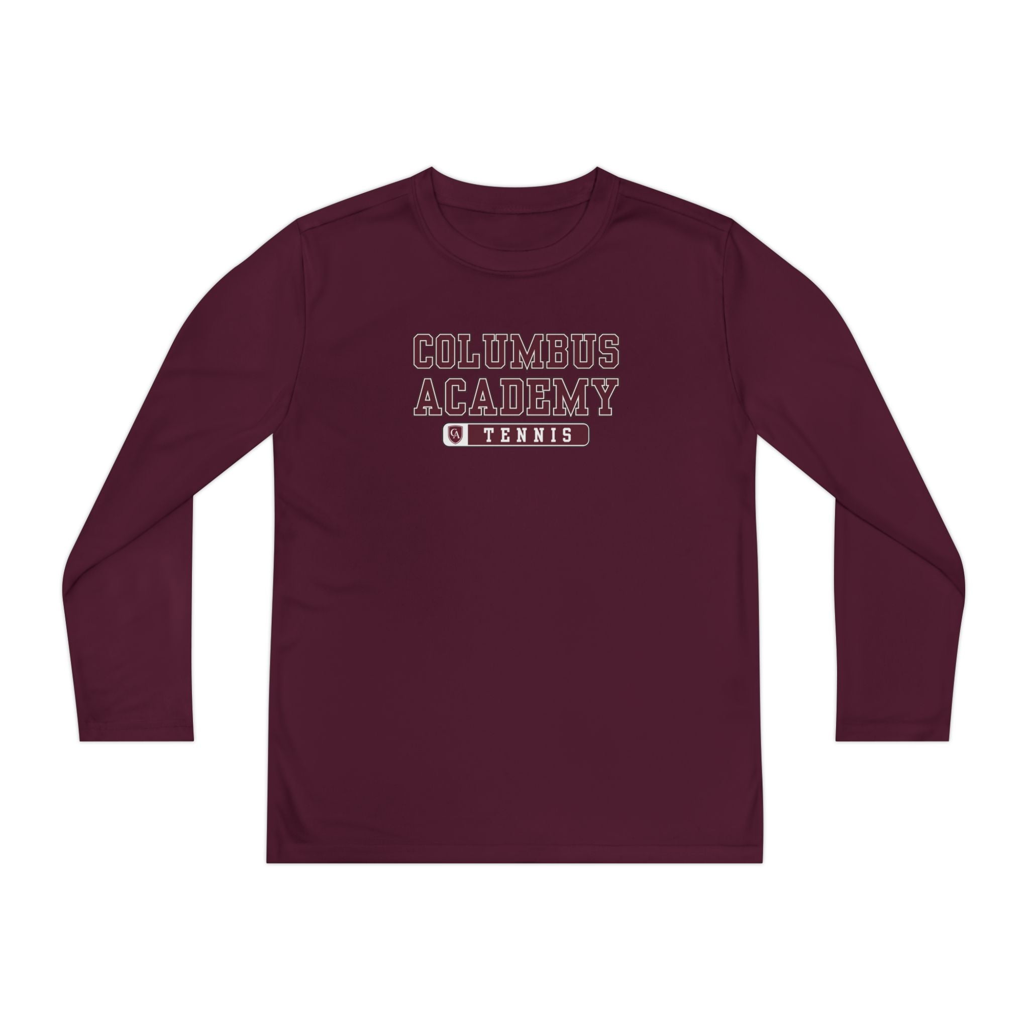 Youth Columbus Academy Tennis Graphic Sport-Tek Competitor Performance Long Sleeve Tee