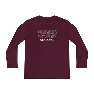 Youth Columbus Academy Tennis Graphic Sport-Tek Competitor Performance Long Sleeve Tee