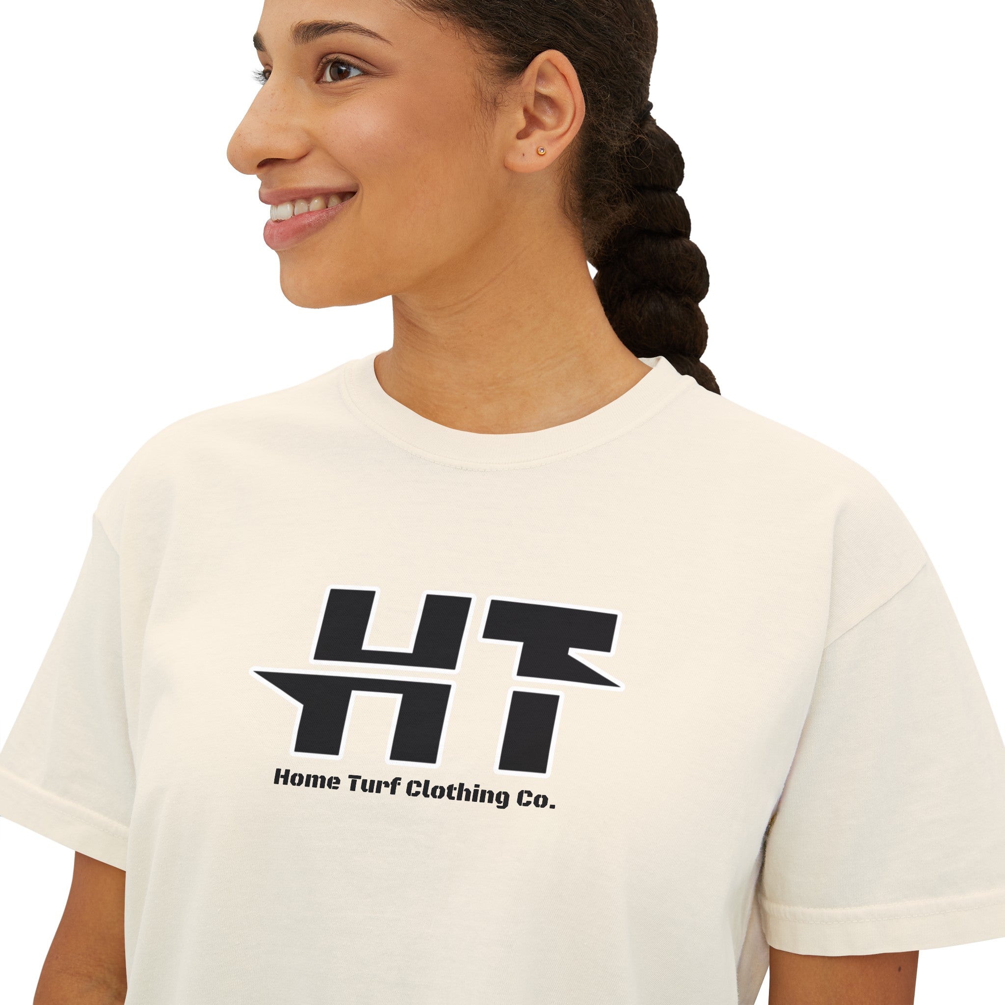 Women's Home Turf Logo Boxy Crop Short Sleeve Graphic Tee