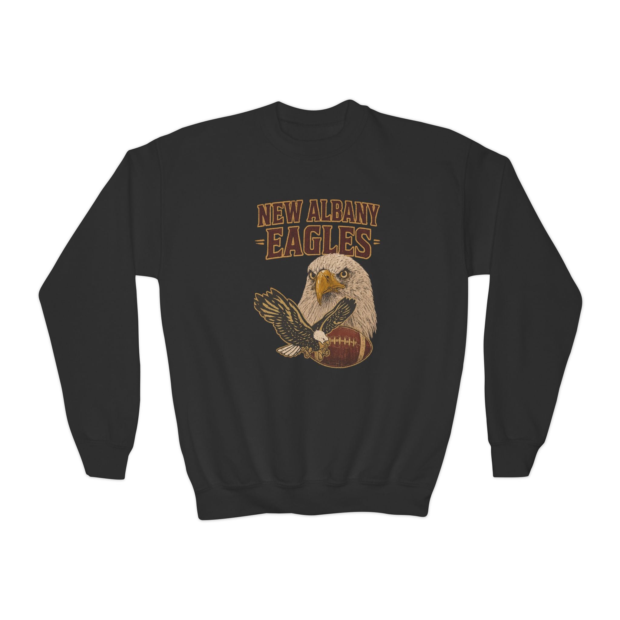 Youth New Albany Gridiron Eagle Graphic Gildan Heavy Blend Sweatshirt
