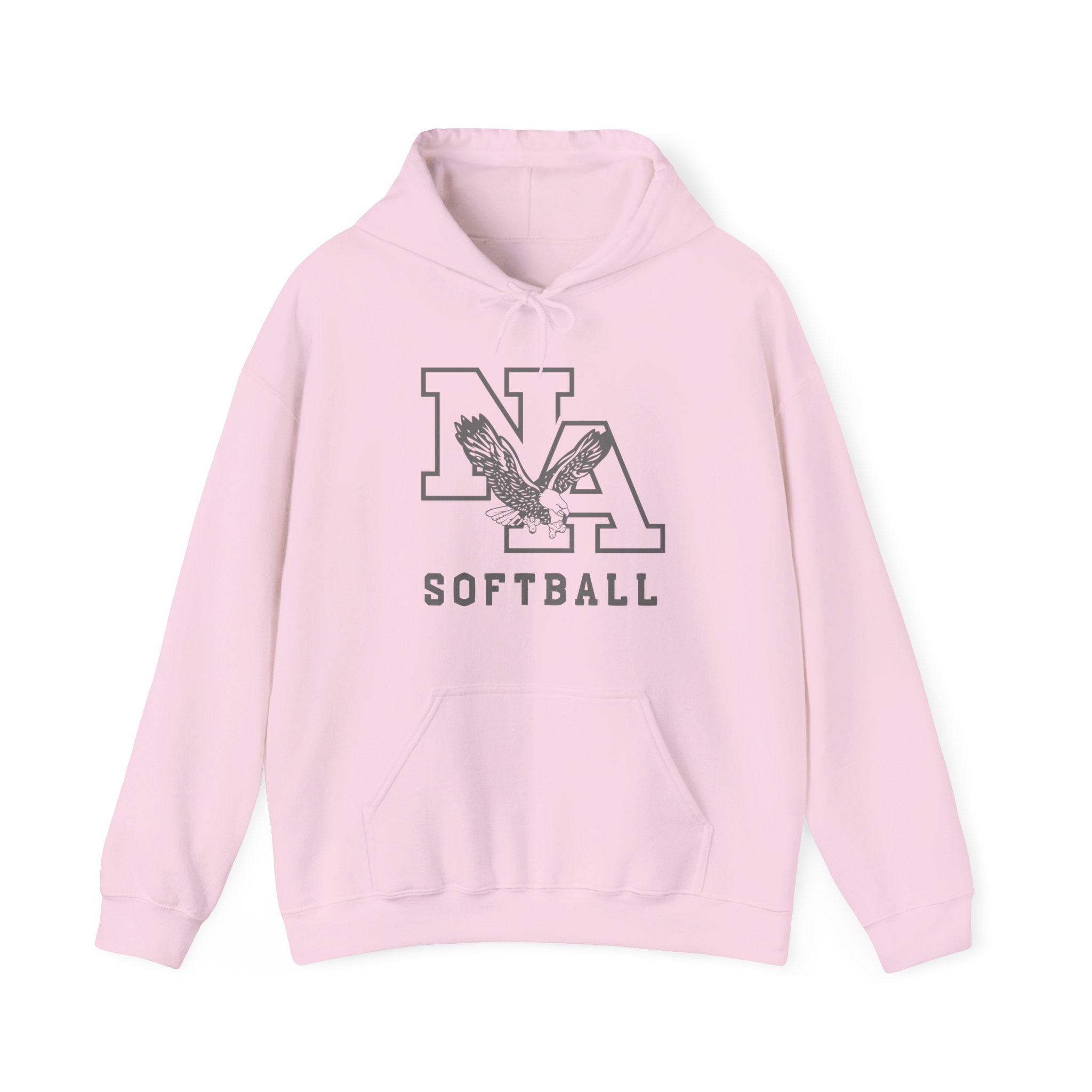 Adult Unisex New Albany Grey Tonal Softball Logo Graphic Hoodie