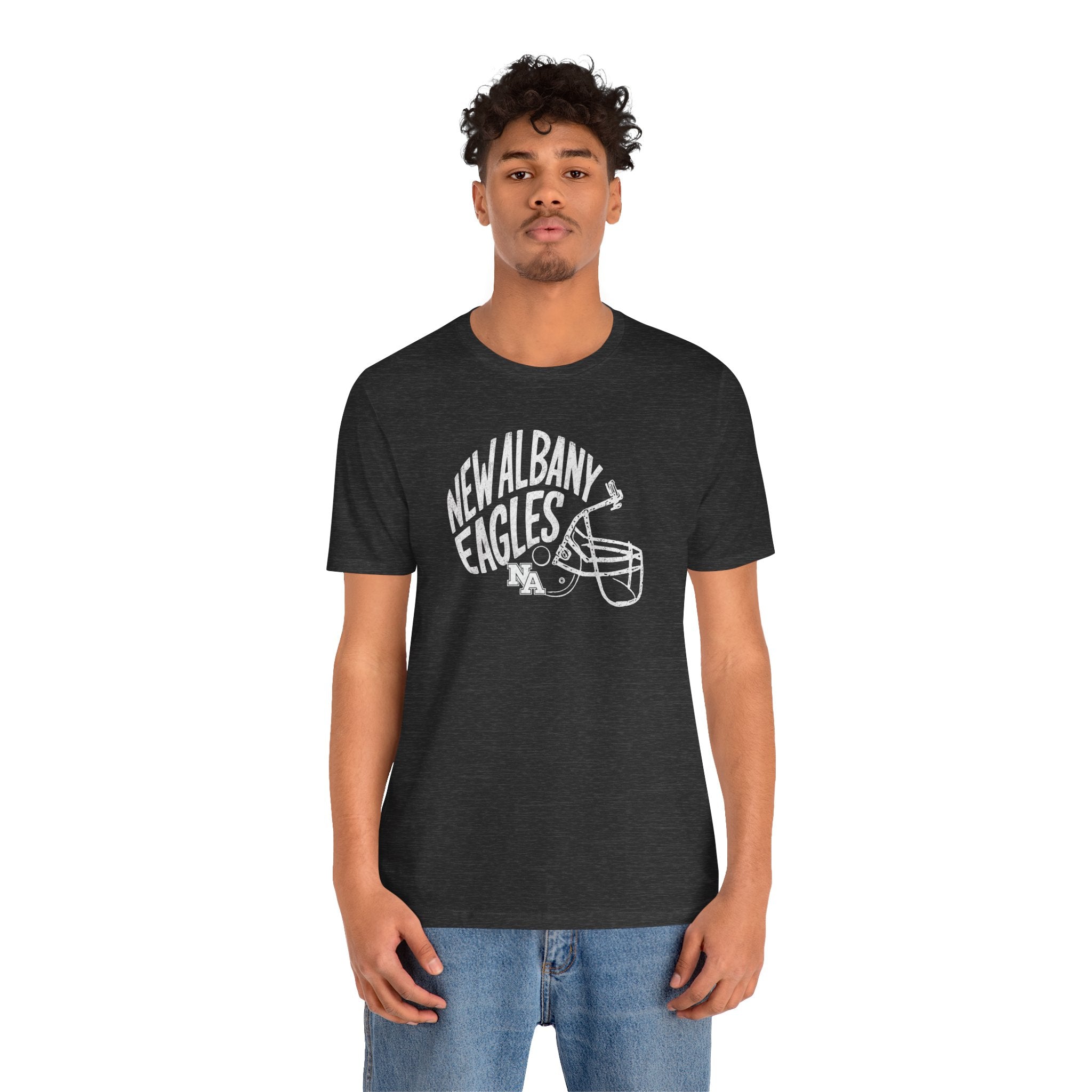 Adult Unisex New Albany Vintage Vibes Football Helmet Graphic Short Sleeve Soft Tee
