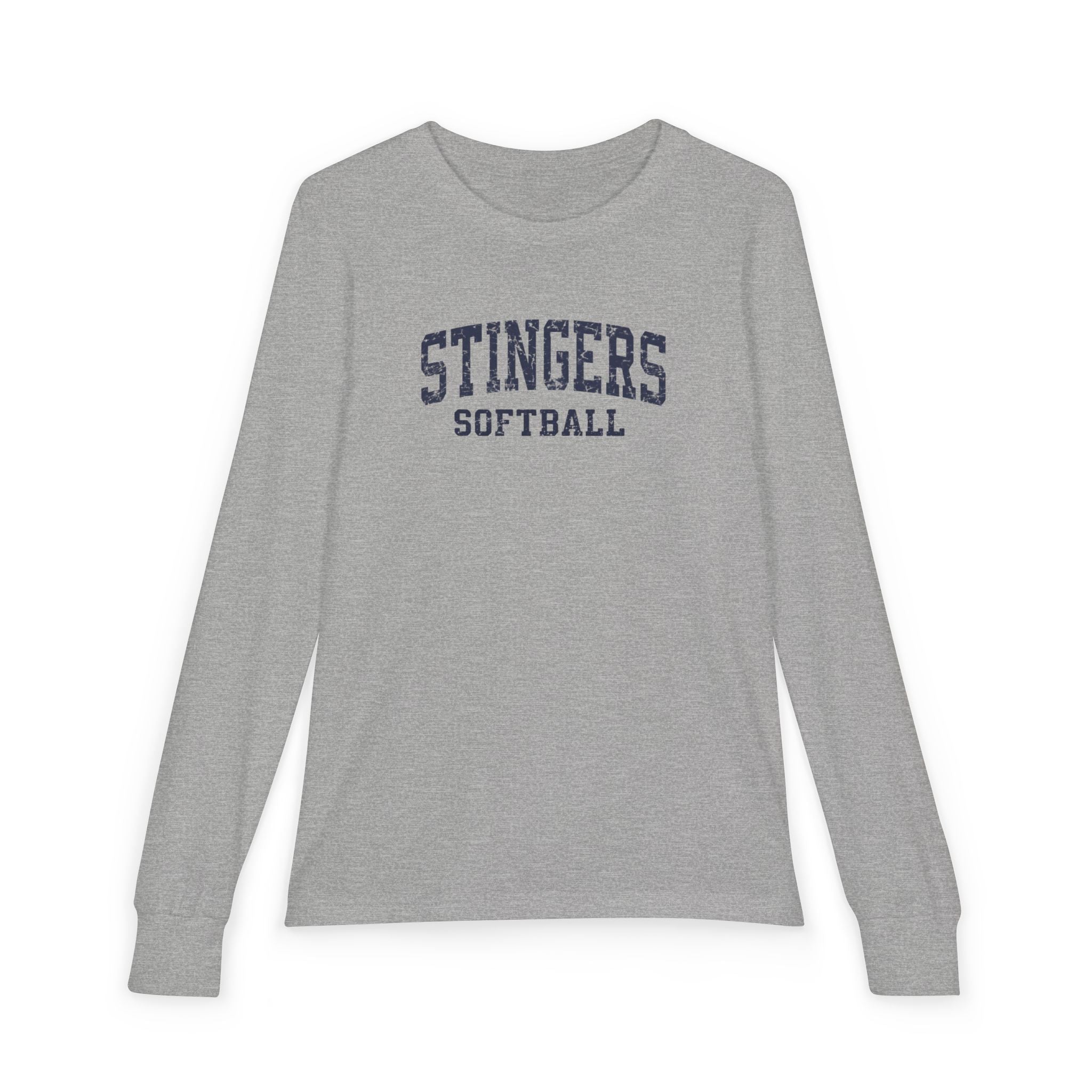 Youth Stingers Softball Vintage Distressed Graphic Bella + Canvas Long Sleeve Soft Tee