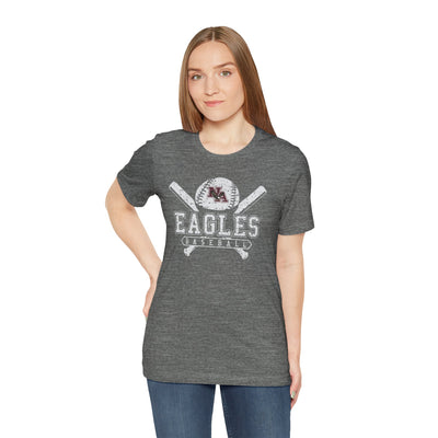 Adult Unisex Vintage Eagles Crossed Bats Graphic Short Sleeve Soft Tee