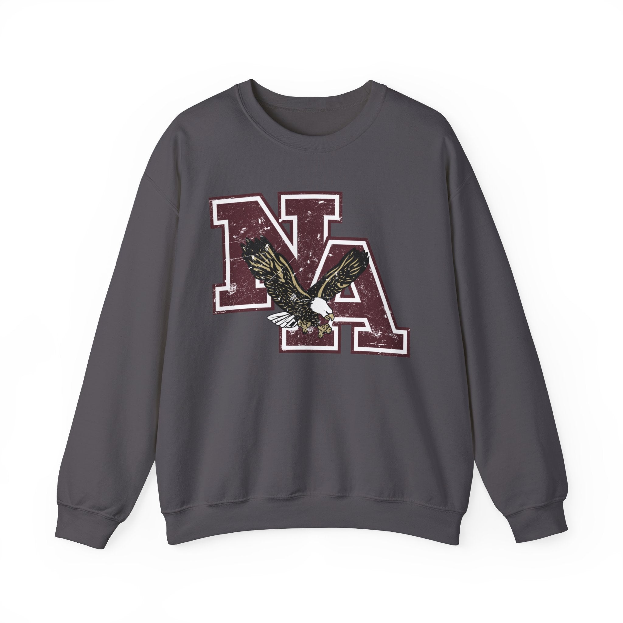 Adult Unisex Maroon Vintage Distressed Logo Graphic Sweatshirt