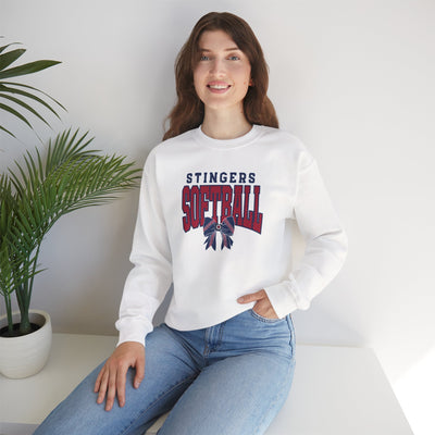 Adult Unisex Stingers Softball Stitched Bow Graphic Sweatshirt