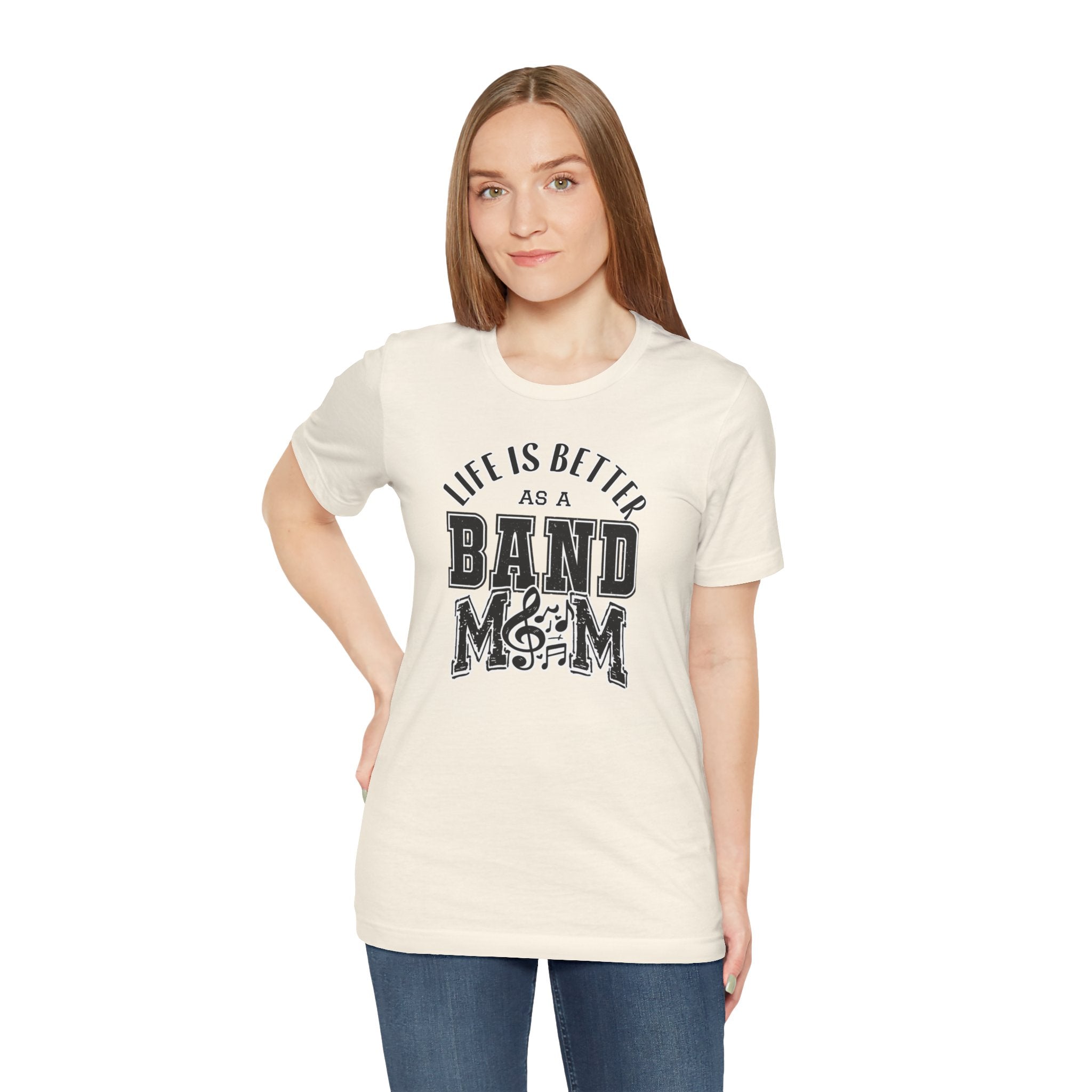 Adult Unisex Life is Better As A Band Mom Graphic Short Sleeve Soft Tee