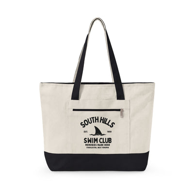 South Hills Swim Club Heritage Graphic Large Zippered Canvas Tote