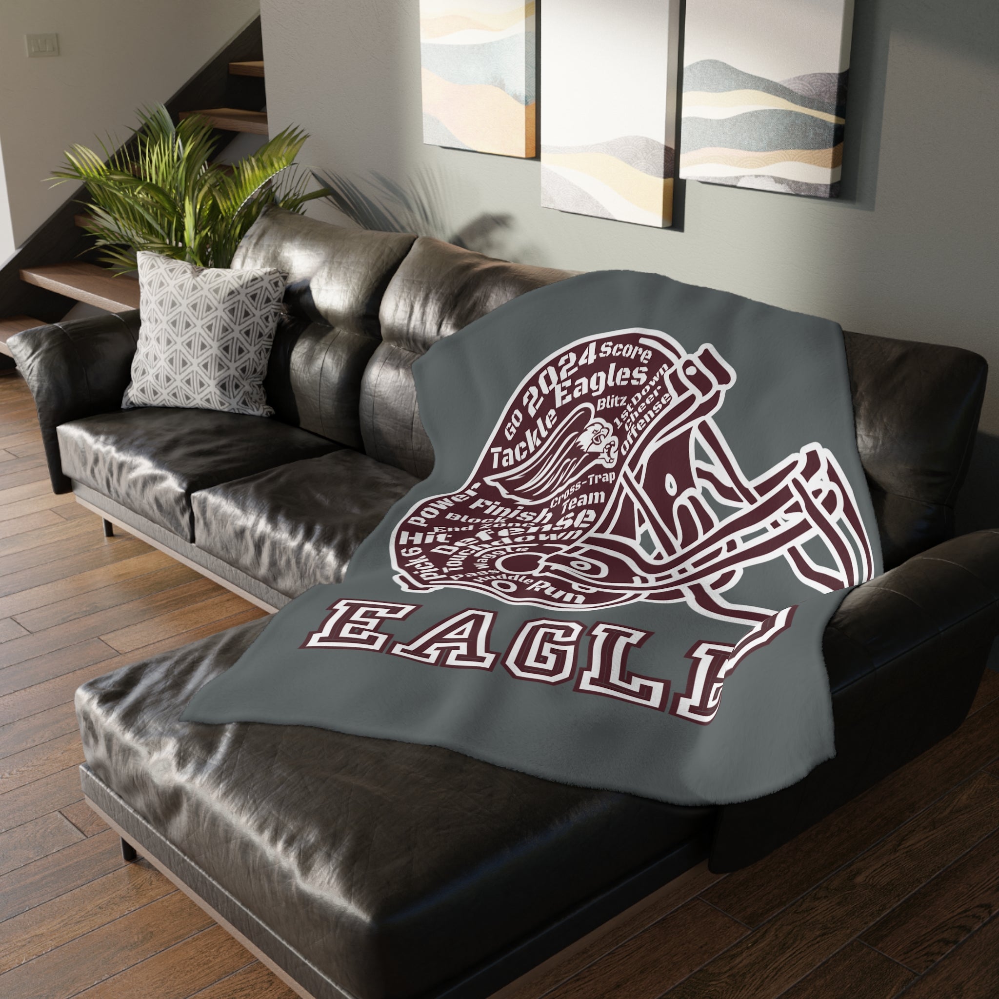 Classic Logo Football Super Soft Velveteen Microfiber Blanket (Two-sided print)