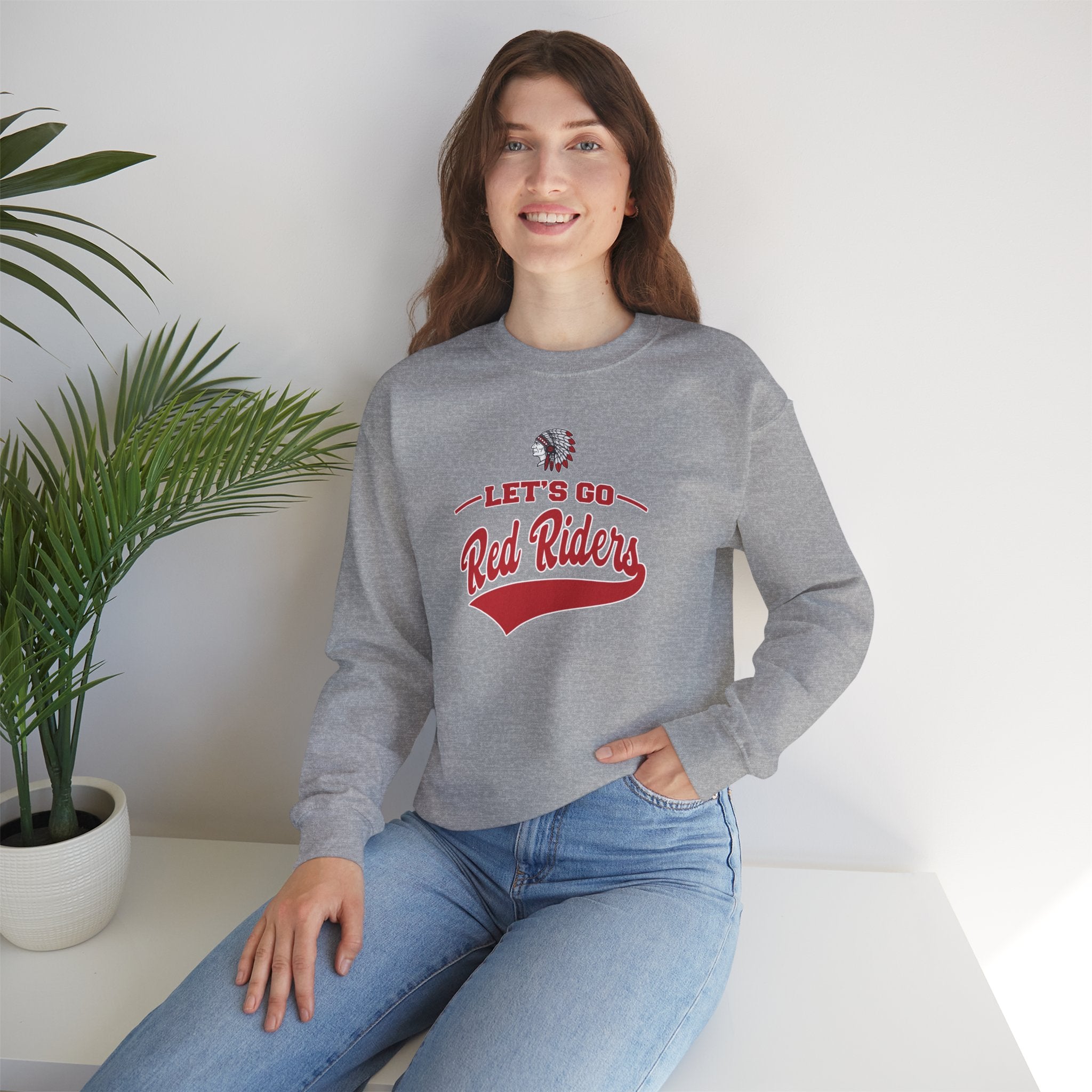 Adult Unisex Let's Go Red Riders Graphic Sweatshirt
