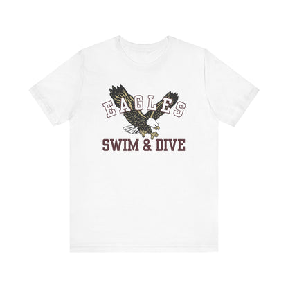 Adult Unisex Swim & Dive Flying Eagle Soft Short Sleeve Graphic Tee