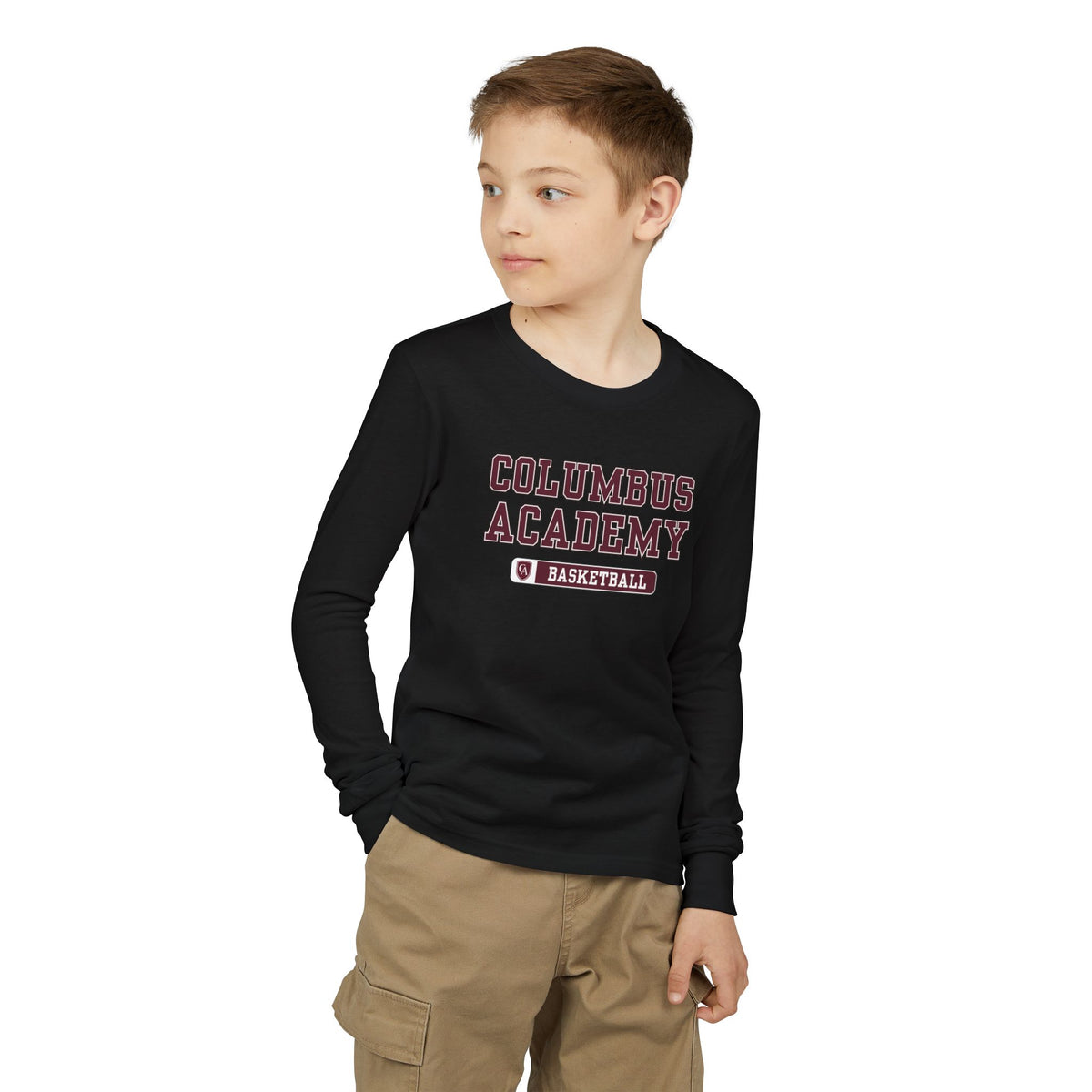 Youth Columbus Academy Basketball Graphic Bella + Canvas Long Sleeve Soft Tee