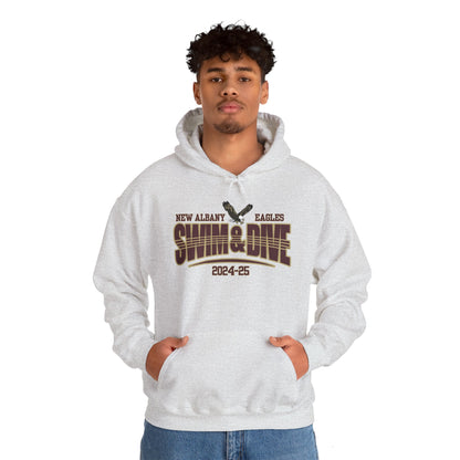 Adult Unisex Swim & Dive Dual Tone Eagles Effect Graphic Hoodie