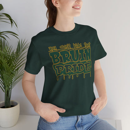 Adult Unisex Bruin Pride Drip Graphic Short Sleeve Soft Tee