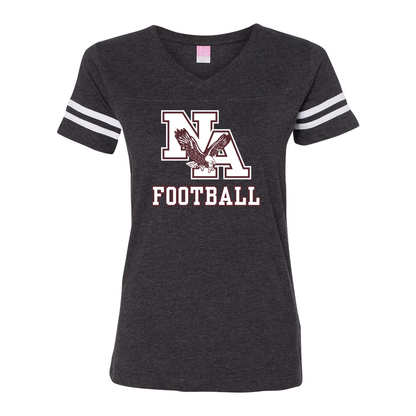 Women's Classic Logo Football Graphic Short Sleeve Football Ringer Tee