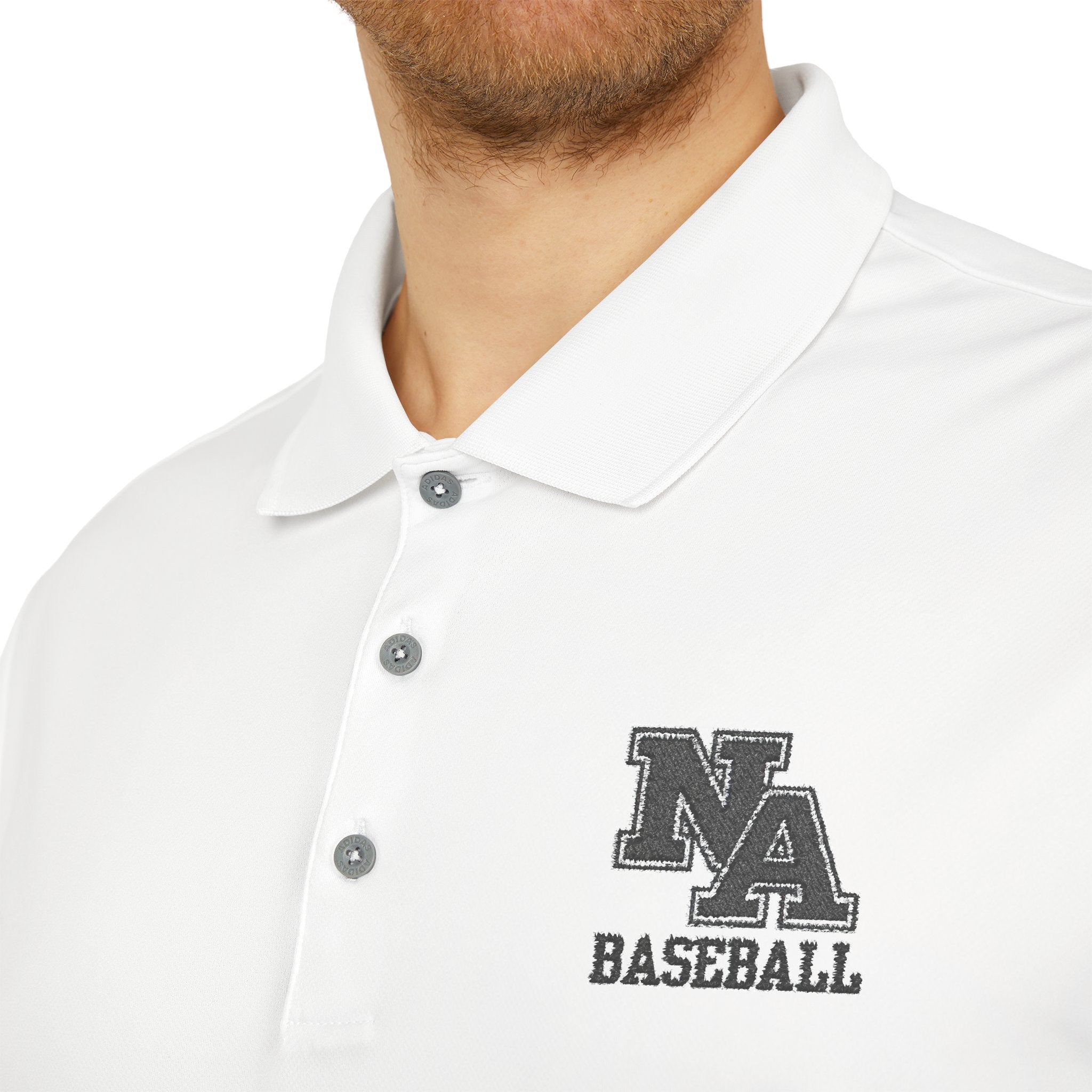 Adult Unisex Adidas Performance Polo with Classic Black Baseball New Albany Logo Embroidery