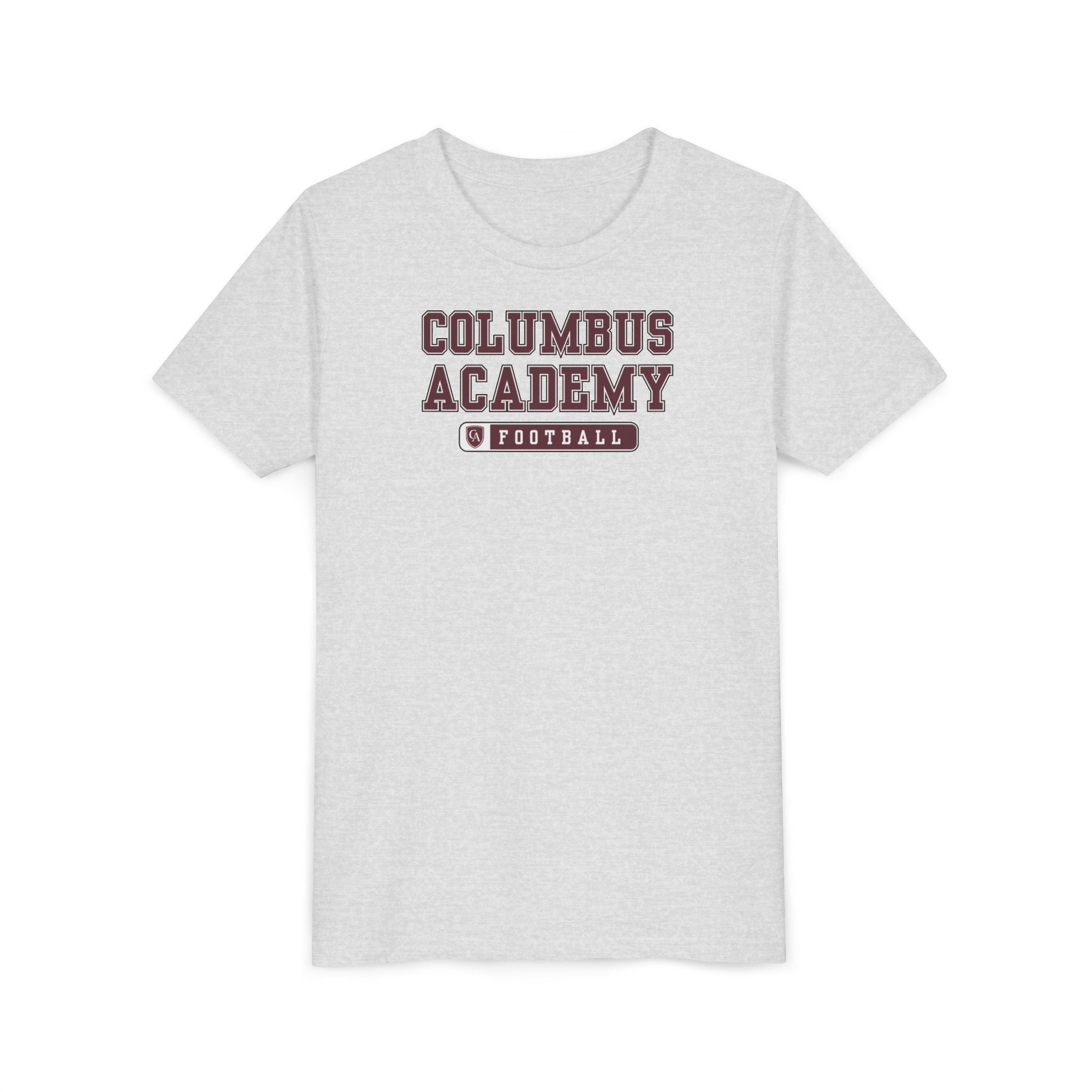 Youth Columbus Academy Football Graphic Short Sleeve Bella + Canvas Soft Tee