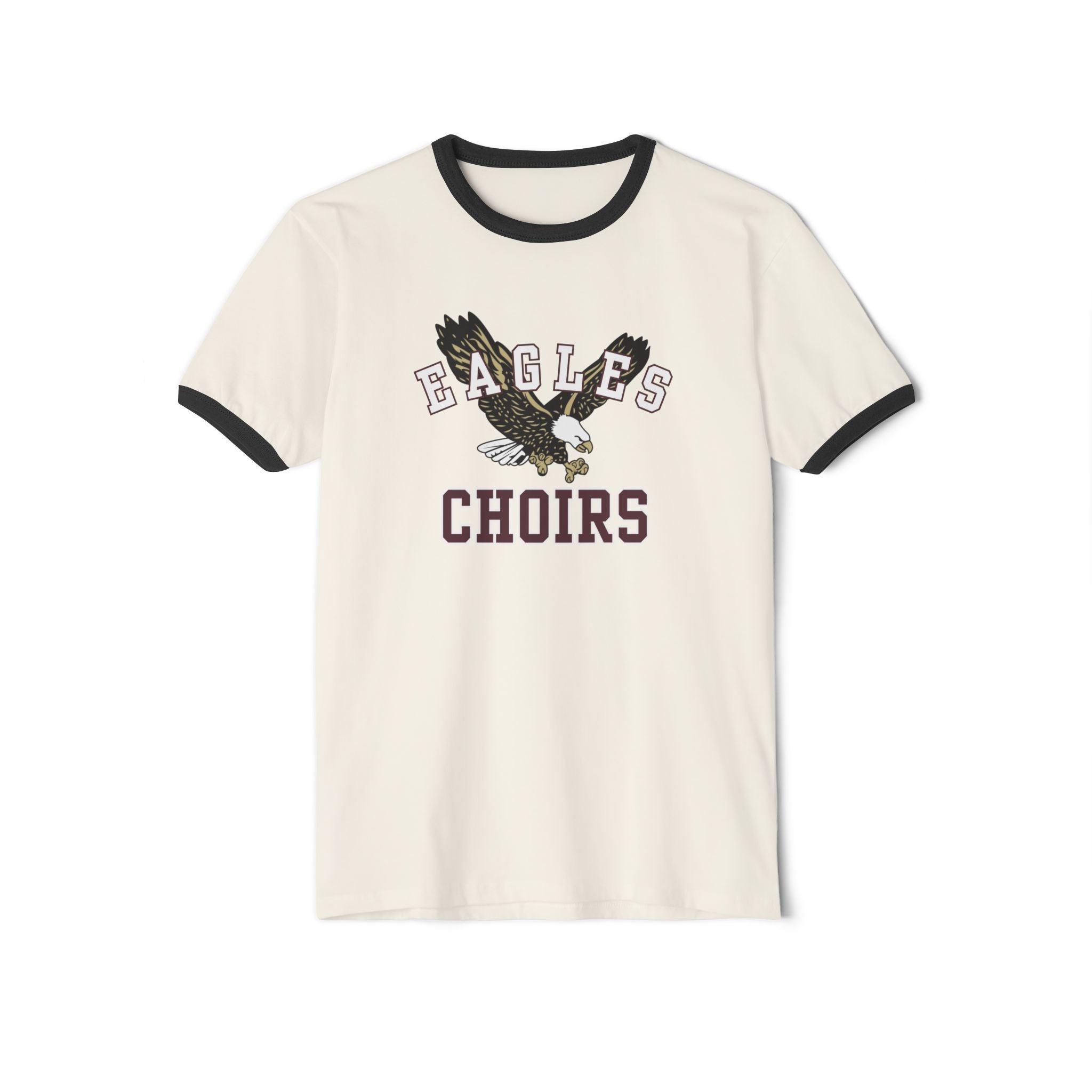 Adult Unisex Flying Choirs Eagle Graphic Short Sleeve Ringer Tee