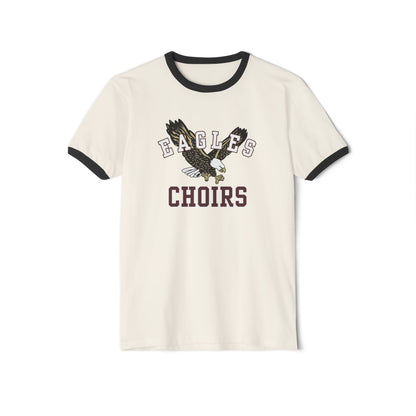 Adult Unisex Flying Choirs Eagle Graphic Short Sleeve Ringer Tee