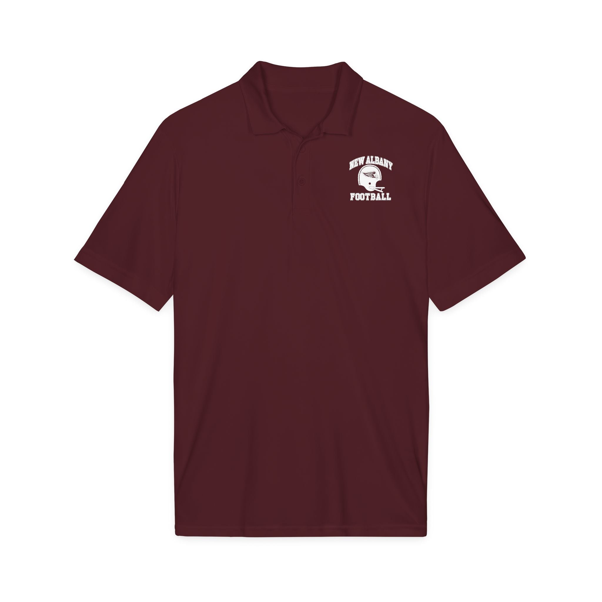 Adult Unisex New Albany Football Heritage Helmet Graphic Sport-Tek® PosiCharge® Competitor Performance Polo