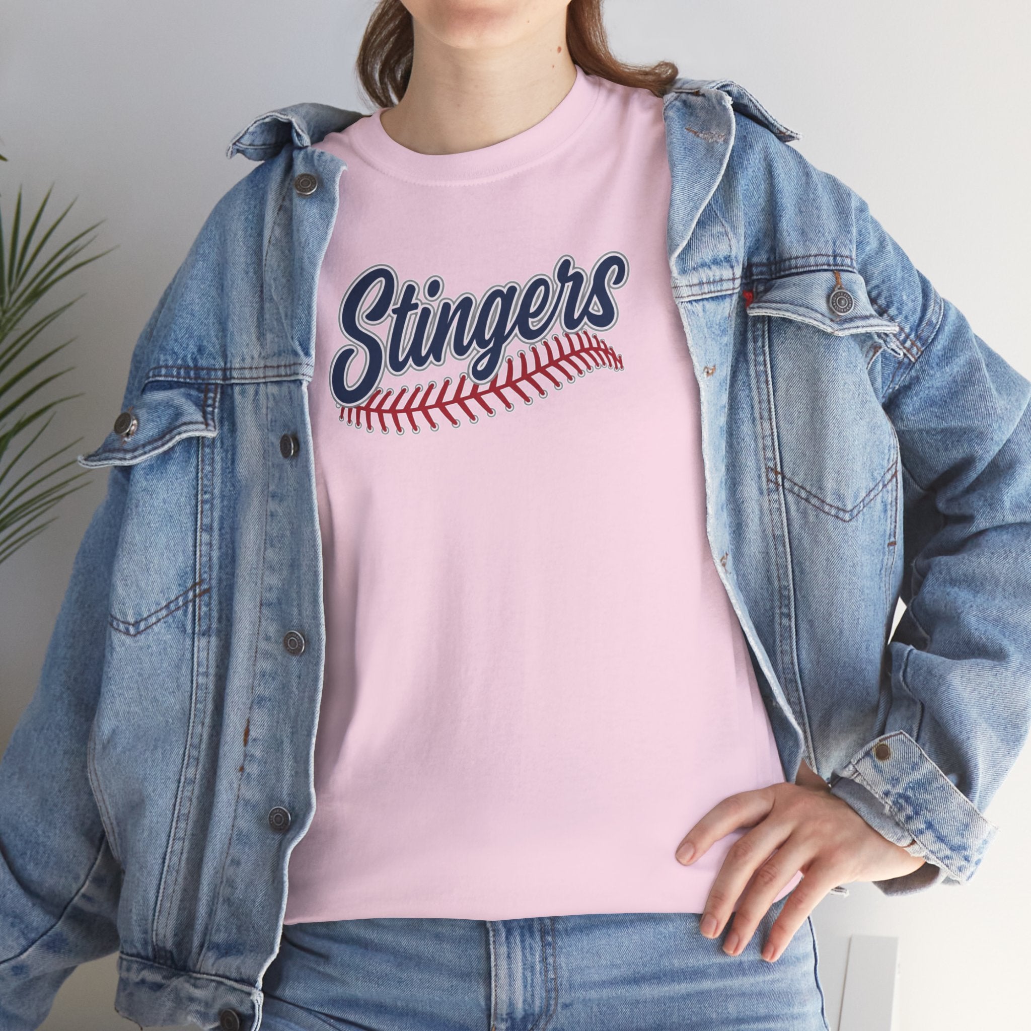Adult Unisex Stingers Softball Stitches Graphic Short Sleeve Gildan Heavy Tee
